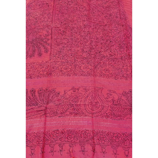 Handmade Muga Silk Kalamkari Saree